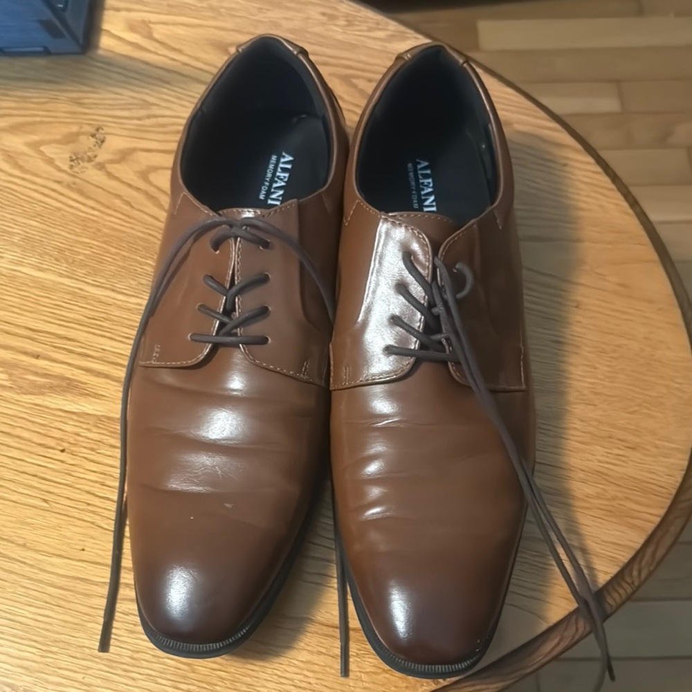 Alfani Brown Leather Loafers Slip-Ons